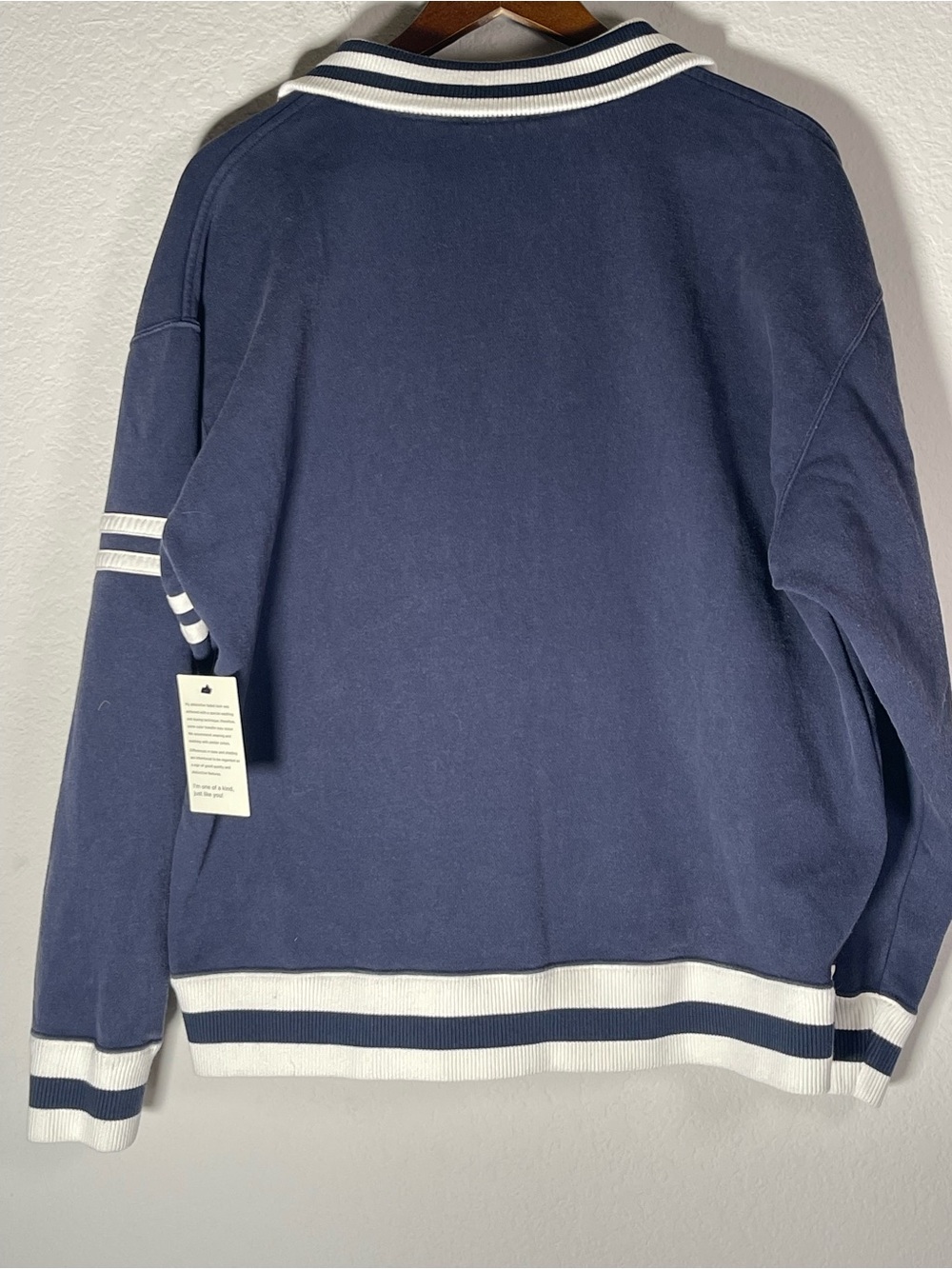 Tuckernuck Navy Albright Fleece Varsity Jacket Size Large NWT - Picture 14 of 15